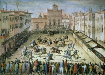 Das Turnier auf der Piazza Santa Croce, Florenz, 1555